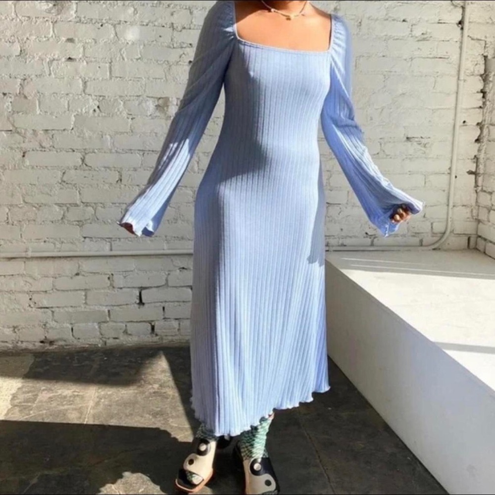 Lisa Says Gah Blue Ribbed Dress 💝